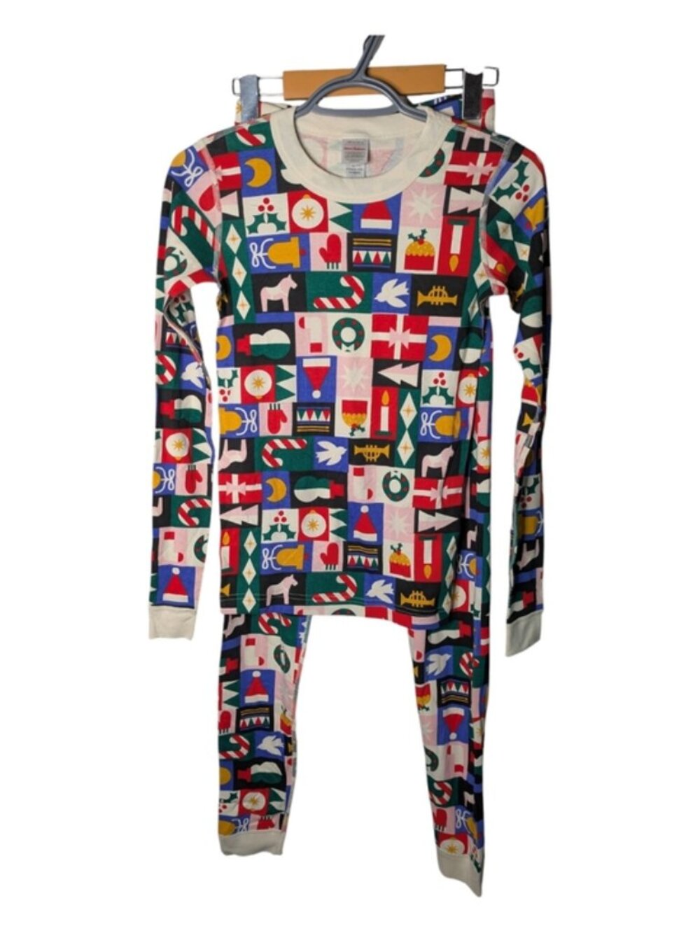 Hanna Andersson Long John Pajama Set Modern Merry NWOT Size 14